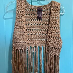 EUC Boho women’s vest sz xs fringe